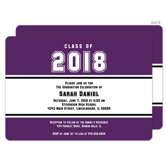 Purple Class Of Graduation Invitations